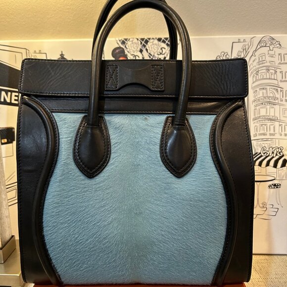 CELINE Tricolor Pony Hair & Calfskin Leather Mini Luggage Bag (Runway Edition) - Picture 4 of 16